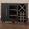 Baxton Studio Pietro Mid-Century Modern Dark Grey and Oak Finished Wine Cabinet 150-9004 - alternate 6